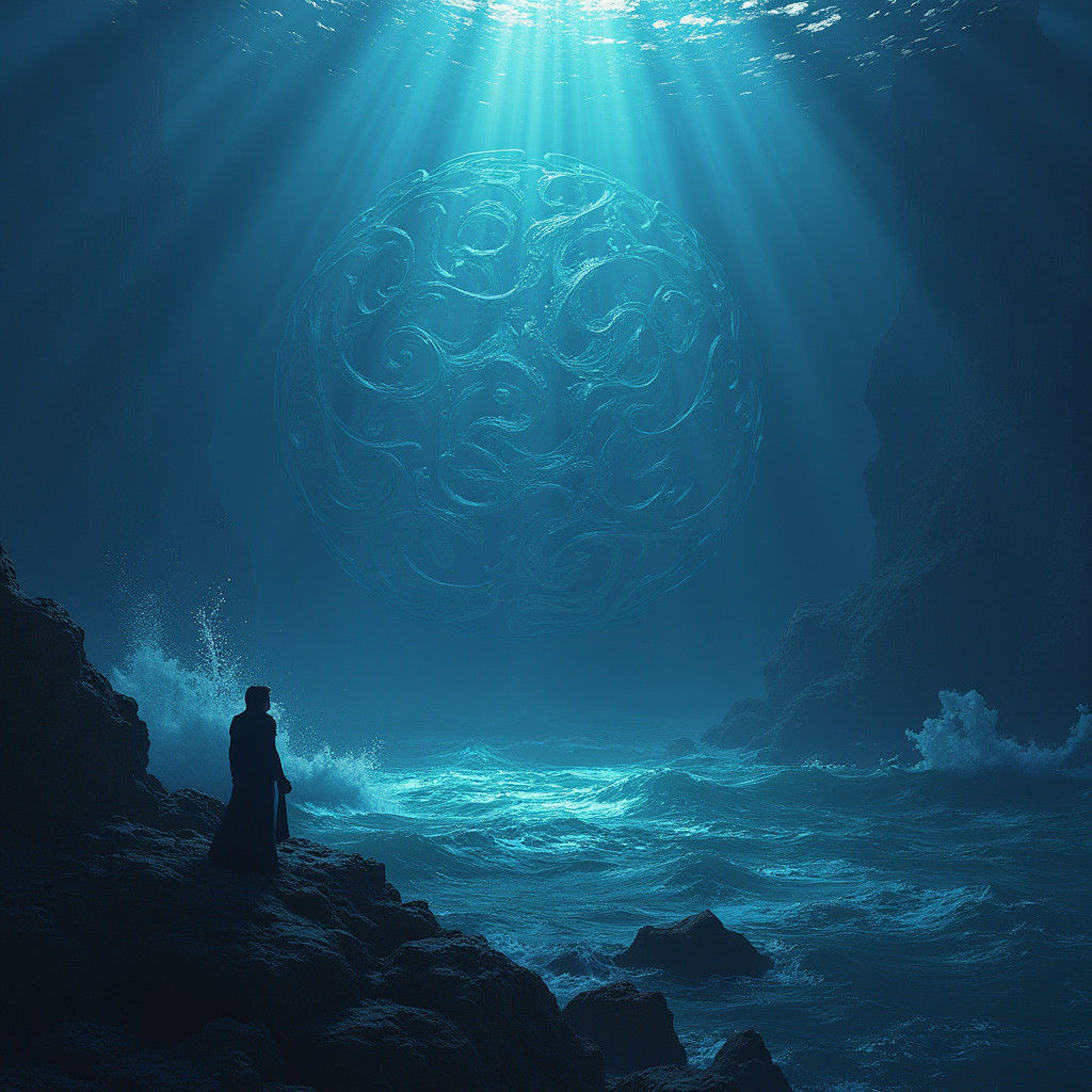 Kamala Harris Lost in Ocean: Detailed Matte Painting