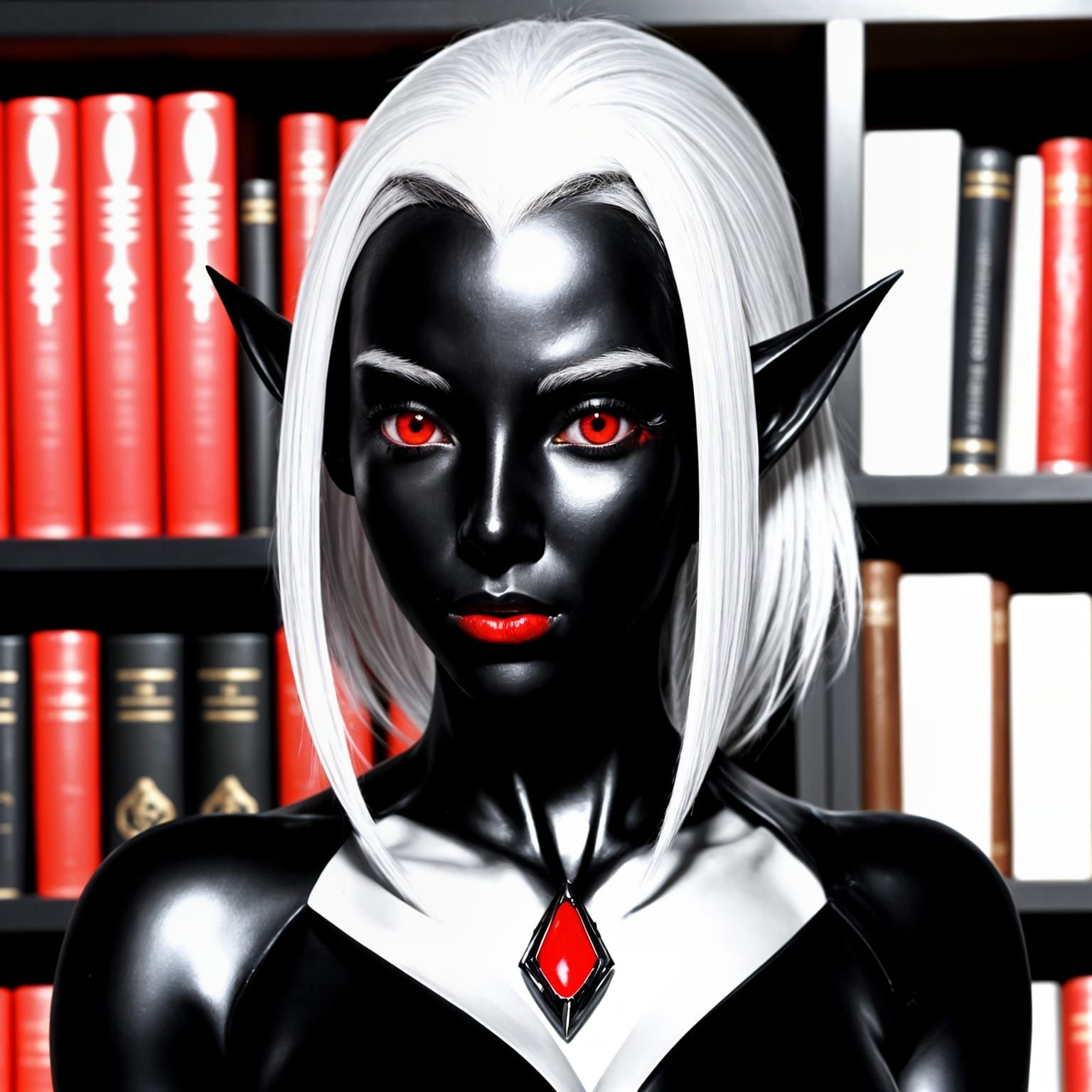 Drow Alchemist with Glowing Eyes, Concept Art