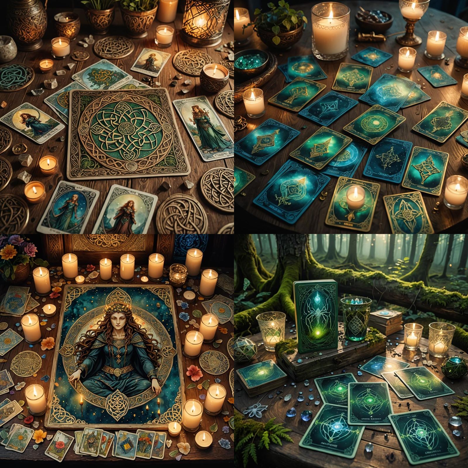 Celtic Goddess tarot cards on a table
