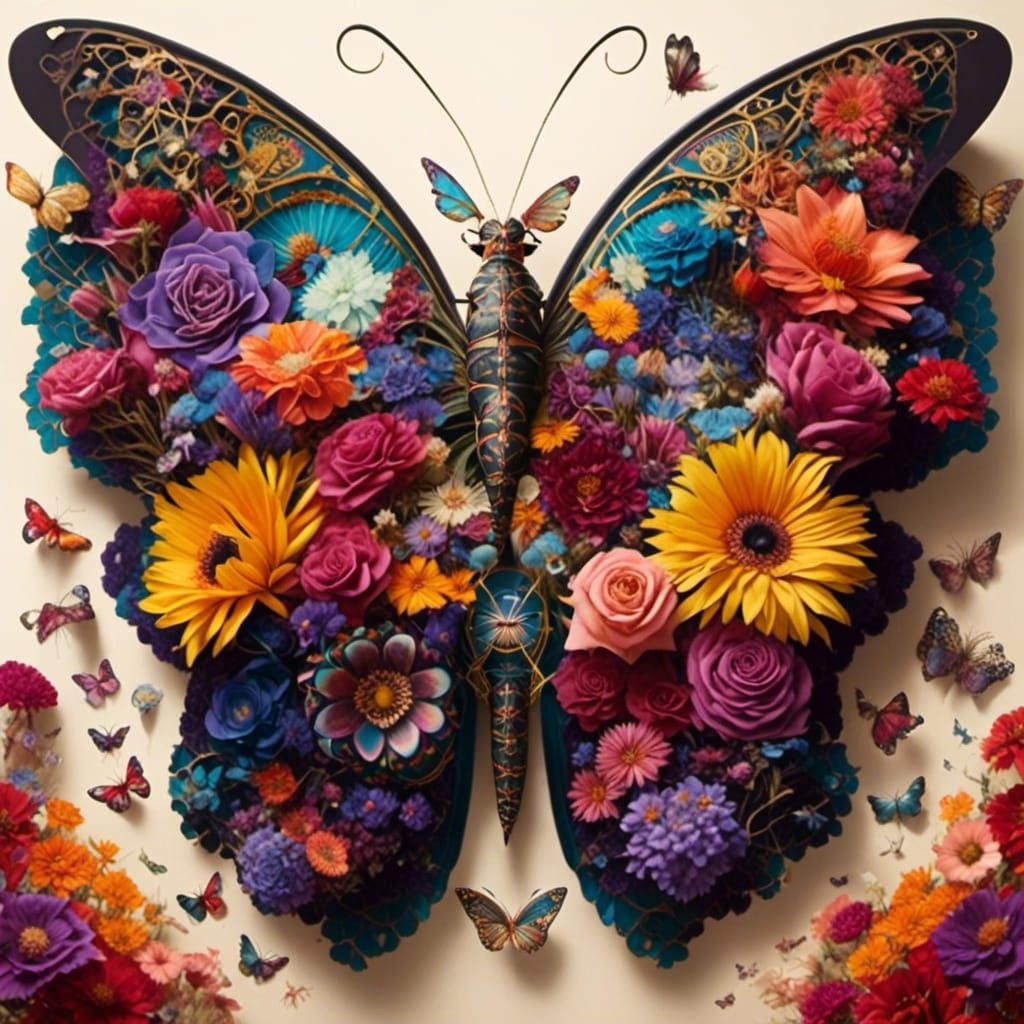 Floral Butterfly: A Blossom Winged Creation