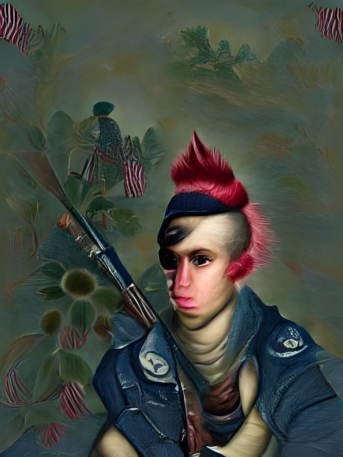 Punk Revolutionary War Soldier Portrait