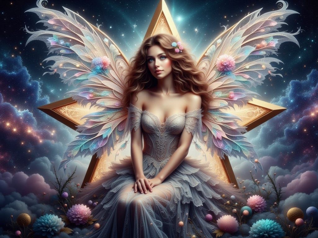 Ethereal Fairy in Cosmic Starlight