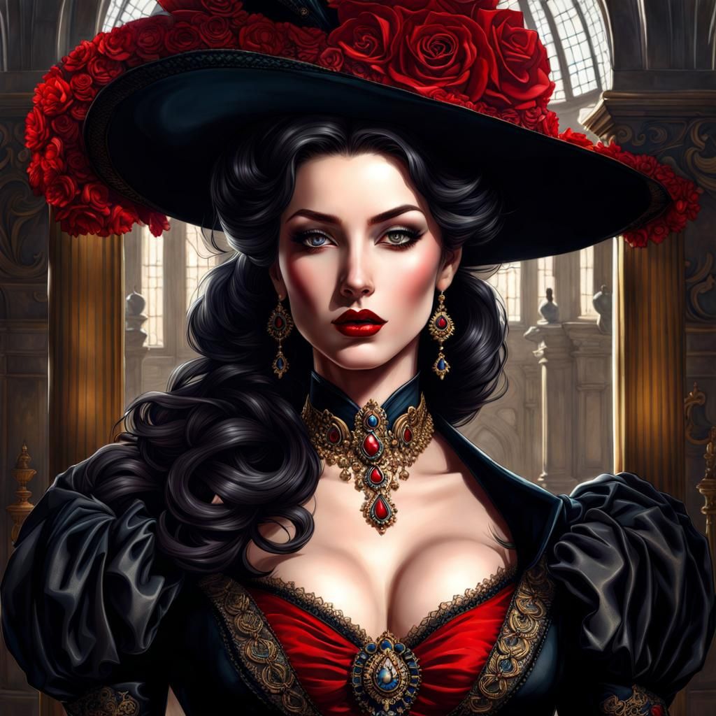 Beautiful French Mistress Portrait in Gothic Style
