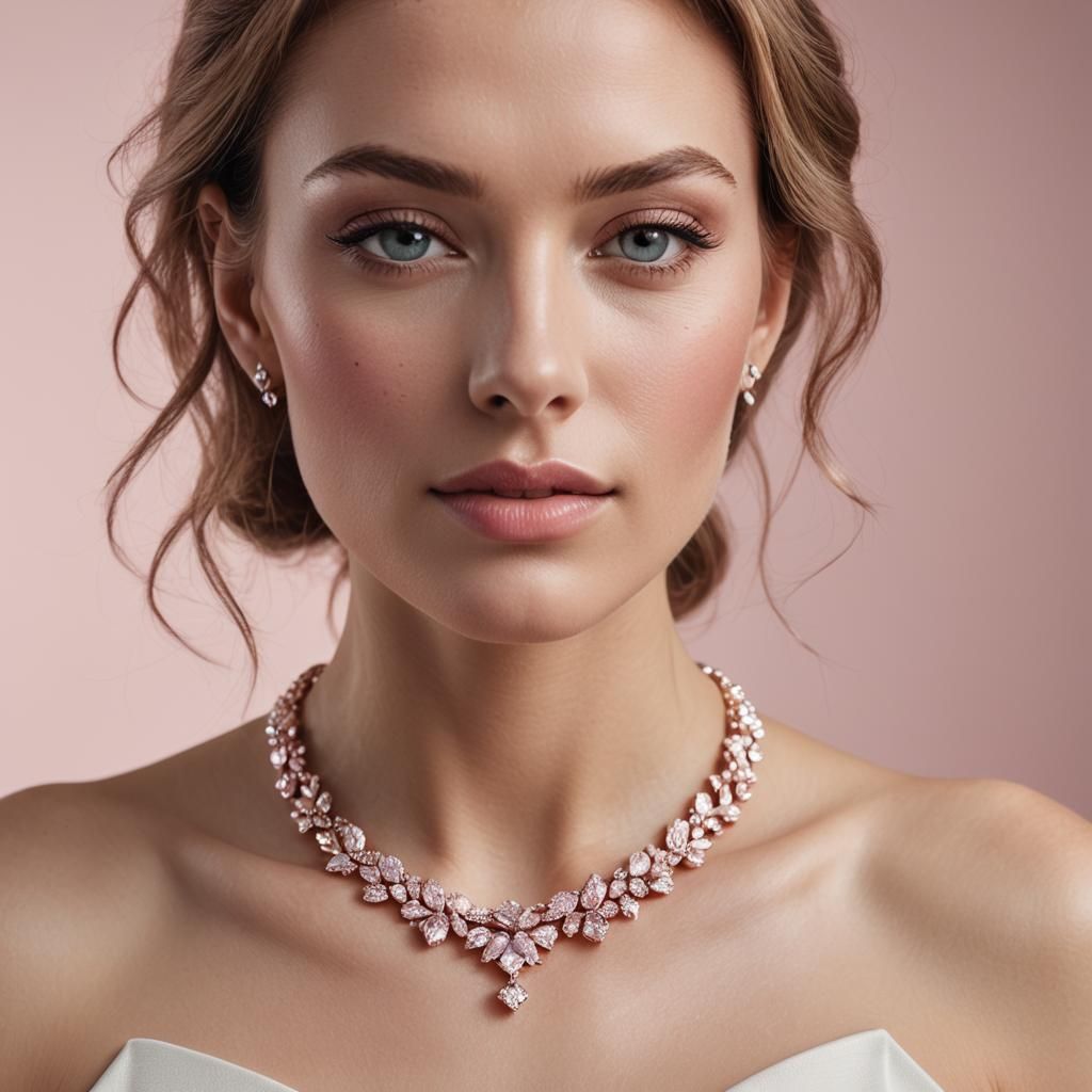 Pink Diamond Necklace: High-End Jewelry Photography