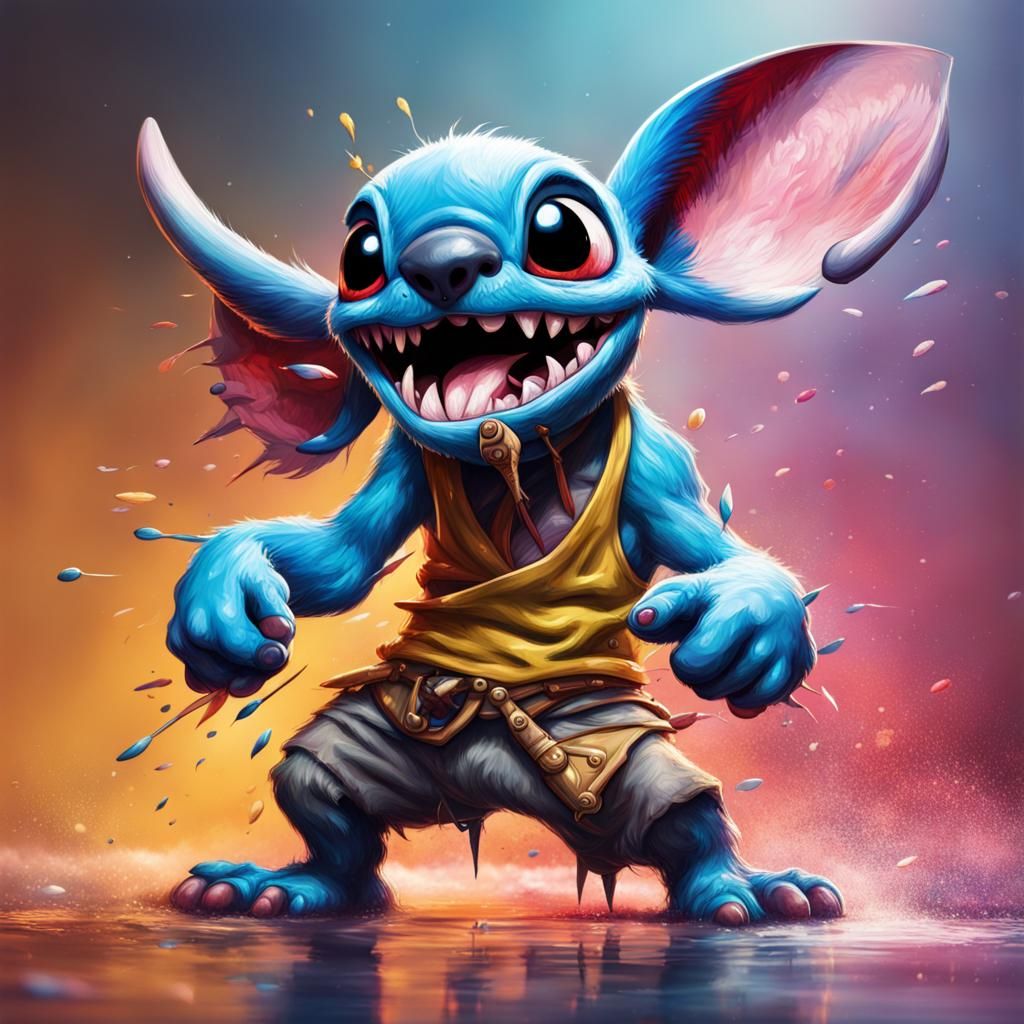 King Stitch Fighting: Hyperrealistic Concept Art