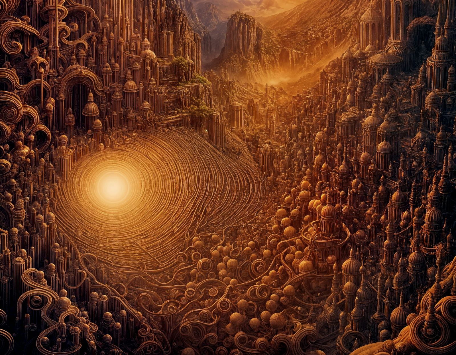 Fantastical Geometric Composition in Deep Color