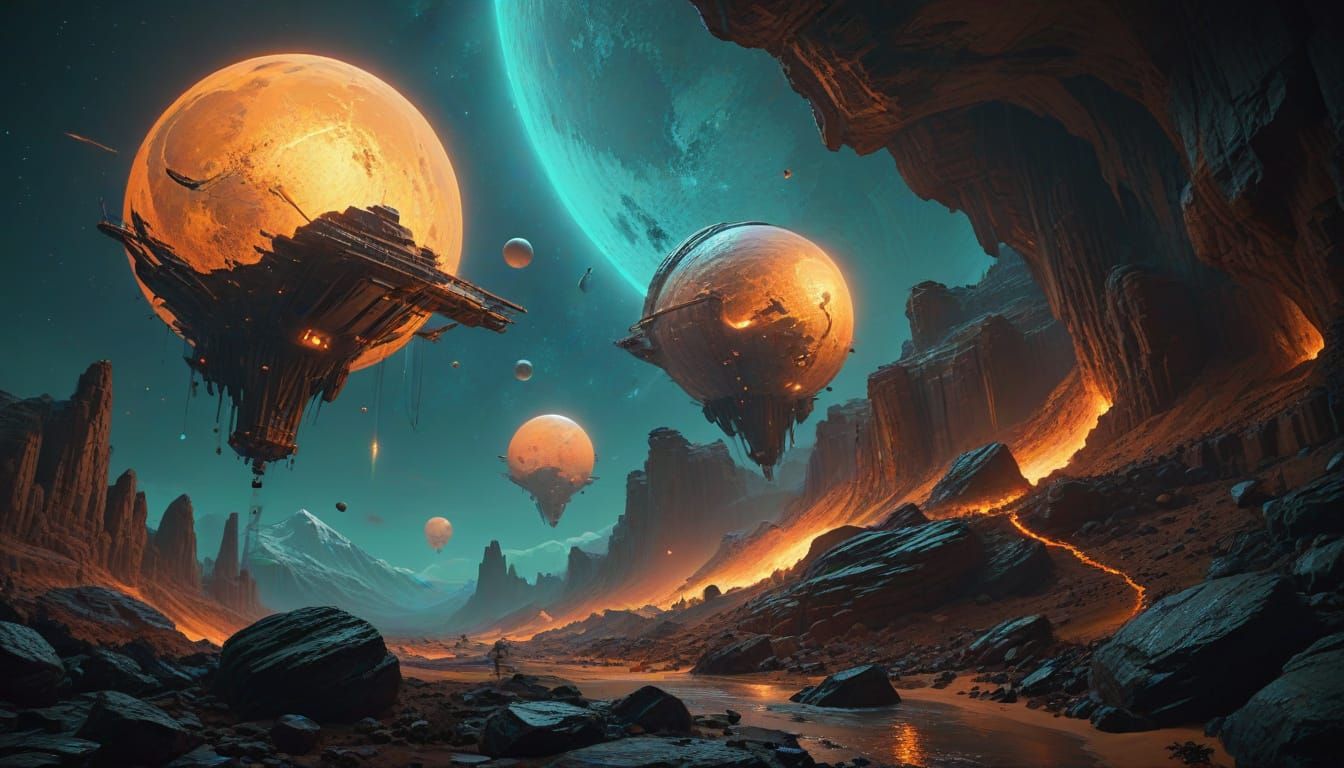 Alien Planet Invasion in a Futuristic, Cinematic Style