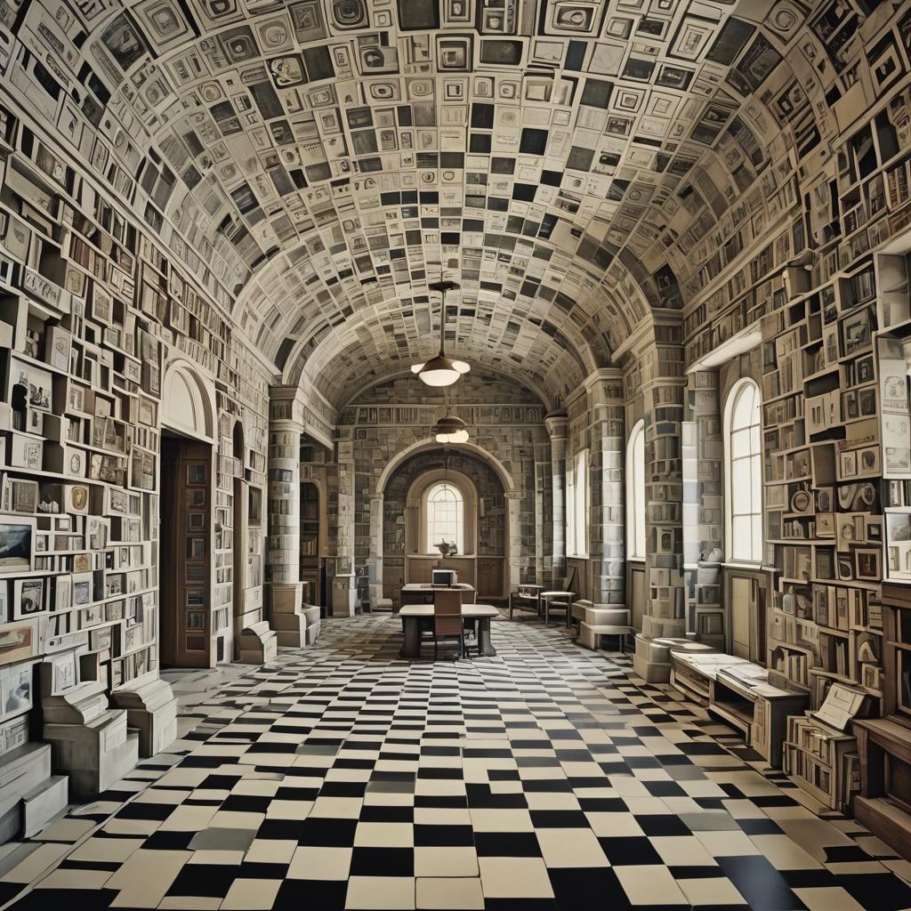 Futuristic Haunted Motel Interior in Nostalgiacore Style