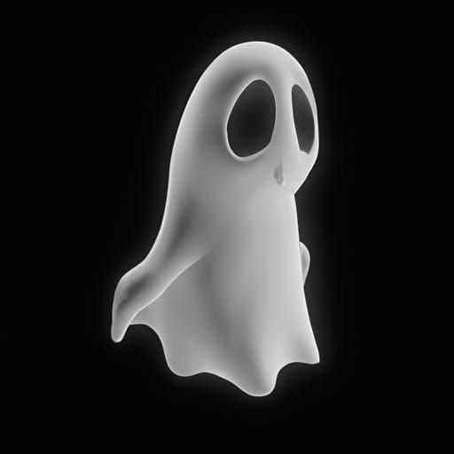 Cute Anime Ghost in Cel-Shaded Style