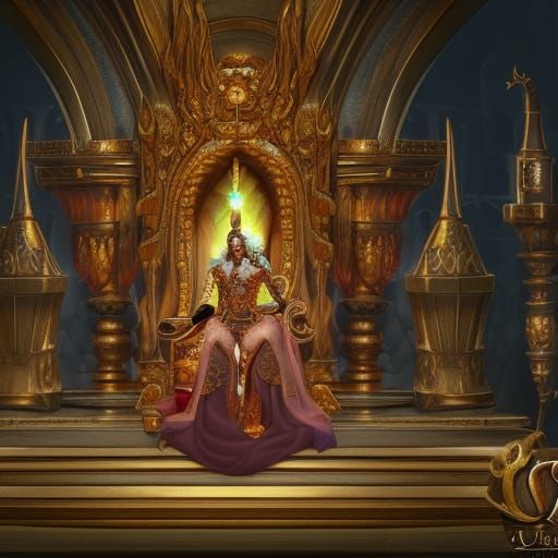 Fantasy Castle Throne Room: Queen and King