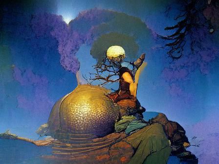 Black Sphere Breaks Free: Storybook Illustration