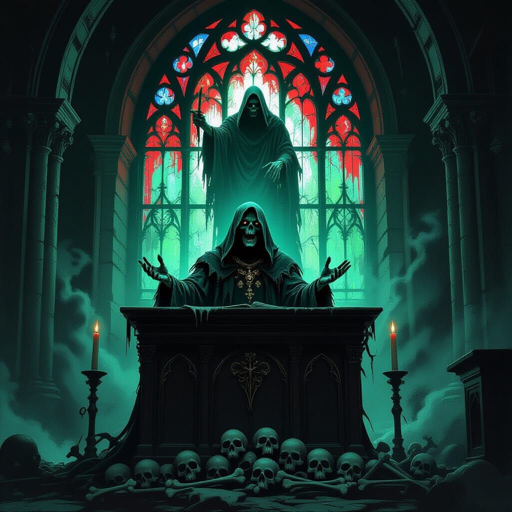 Zombie Preacher Delivers Hellish Sermon Under Grim Reaper St...