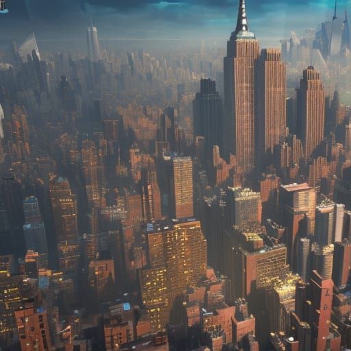 Detailed Matte Painting of New York City
