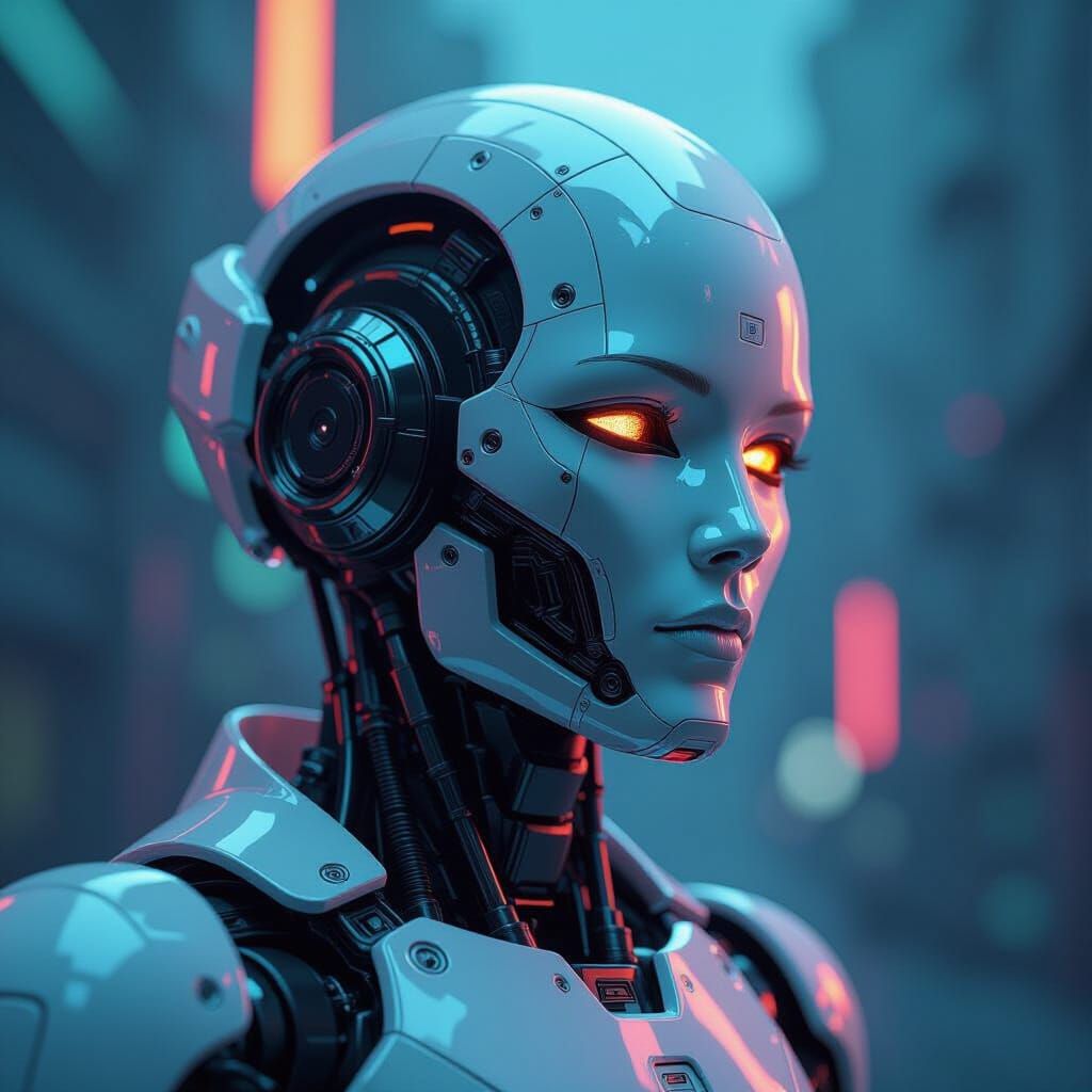 Detailed Sci-Fi Robot Portrait in Cinematic Style