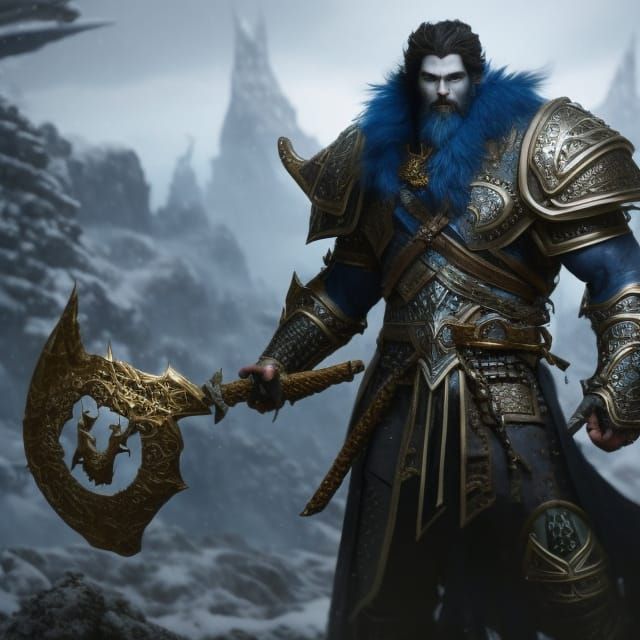Epic Frost Giant Knight with Battleaxe