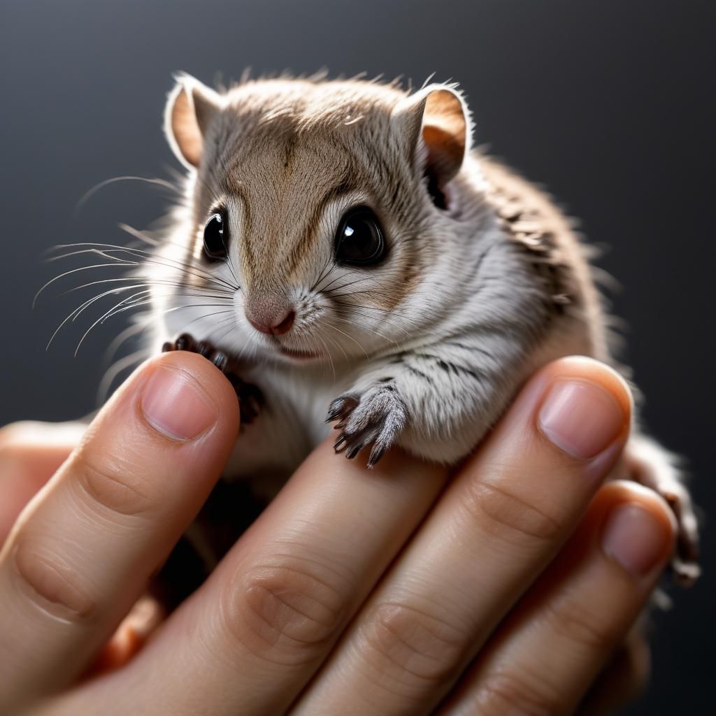 Japanese Dwarf Flying Squirrel Macro Portrait