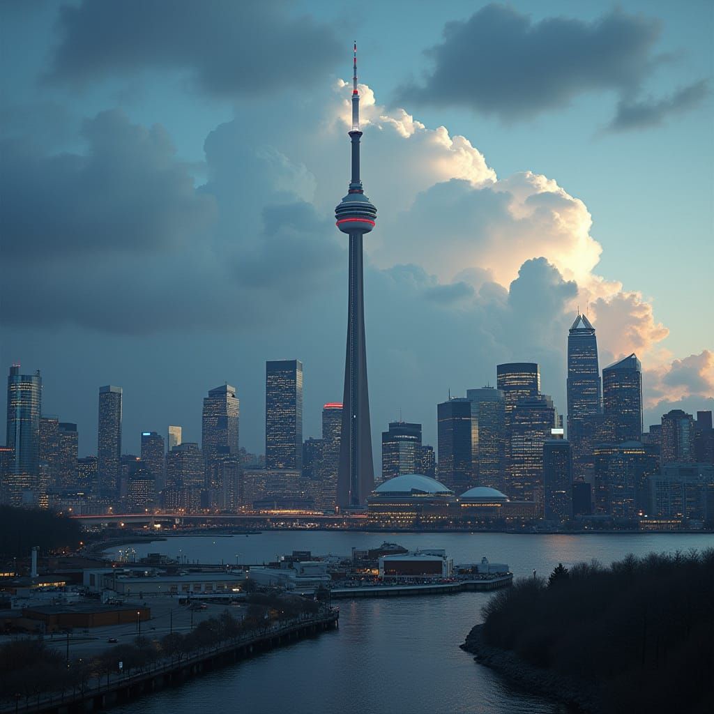 CN Tower in Toronto: Realistic Digital Art