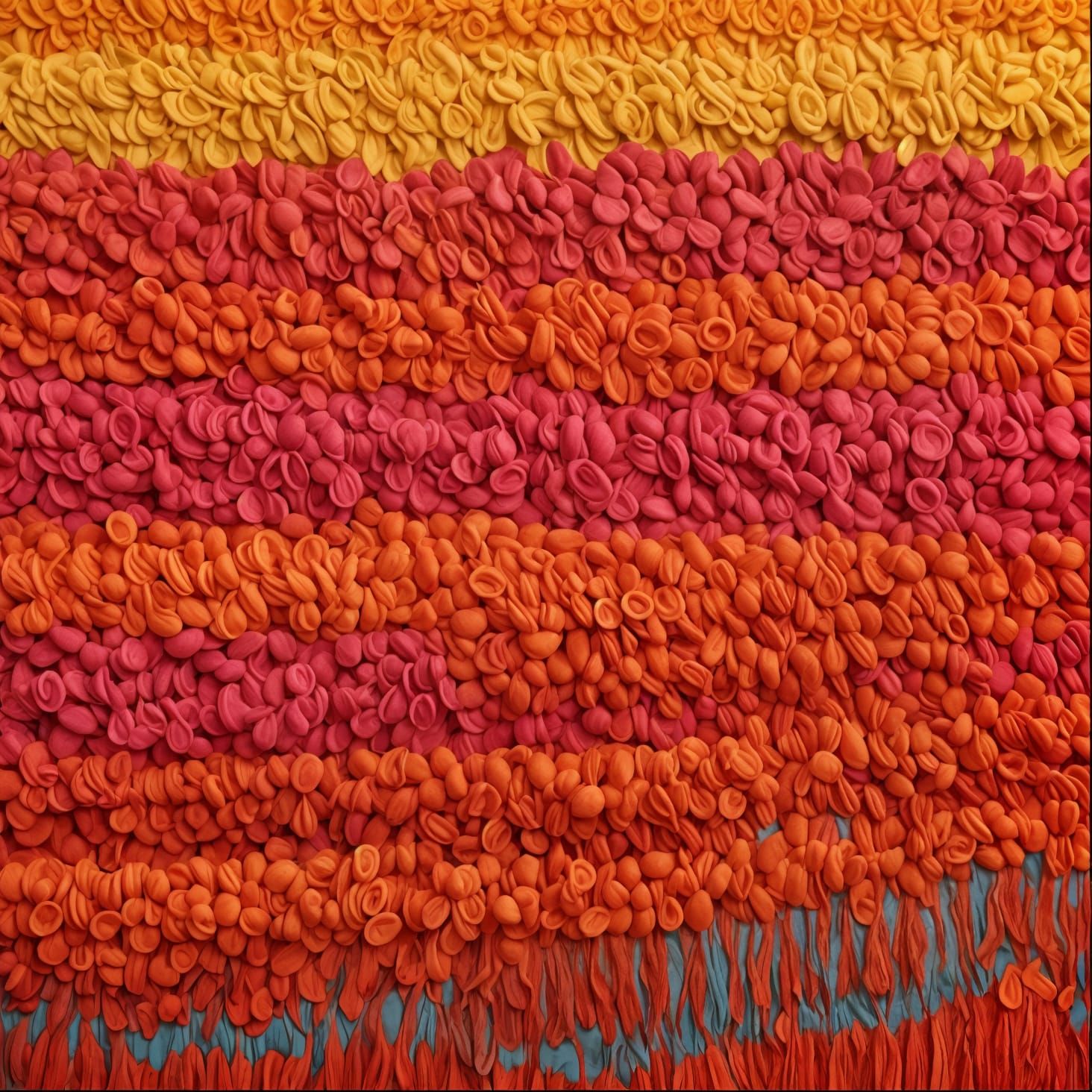 Contemporary Fiber Art Piece in Abstract Expressionism Style
