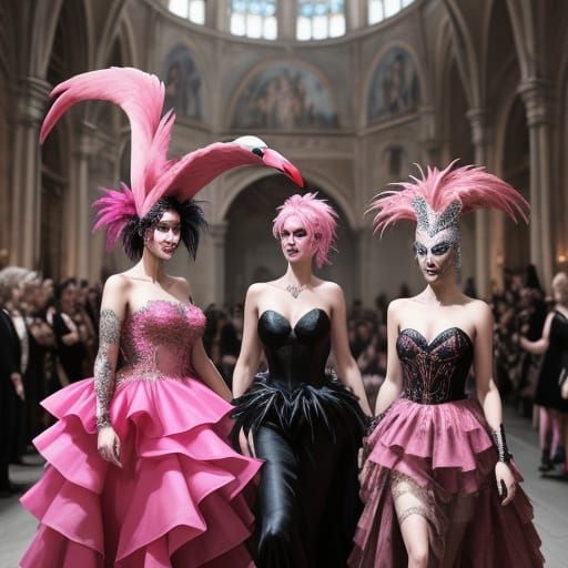The "Bal des Ardents" in 1393 showcased PINK Punk rock flamingo the dramatic and risky side of these events, leaving a l...