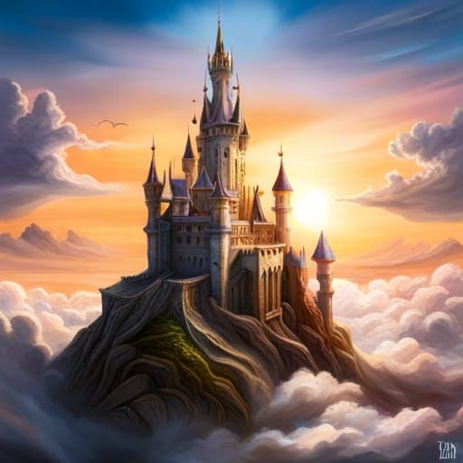 Enchanted Flying Castle in the Sky