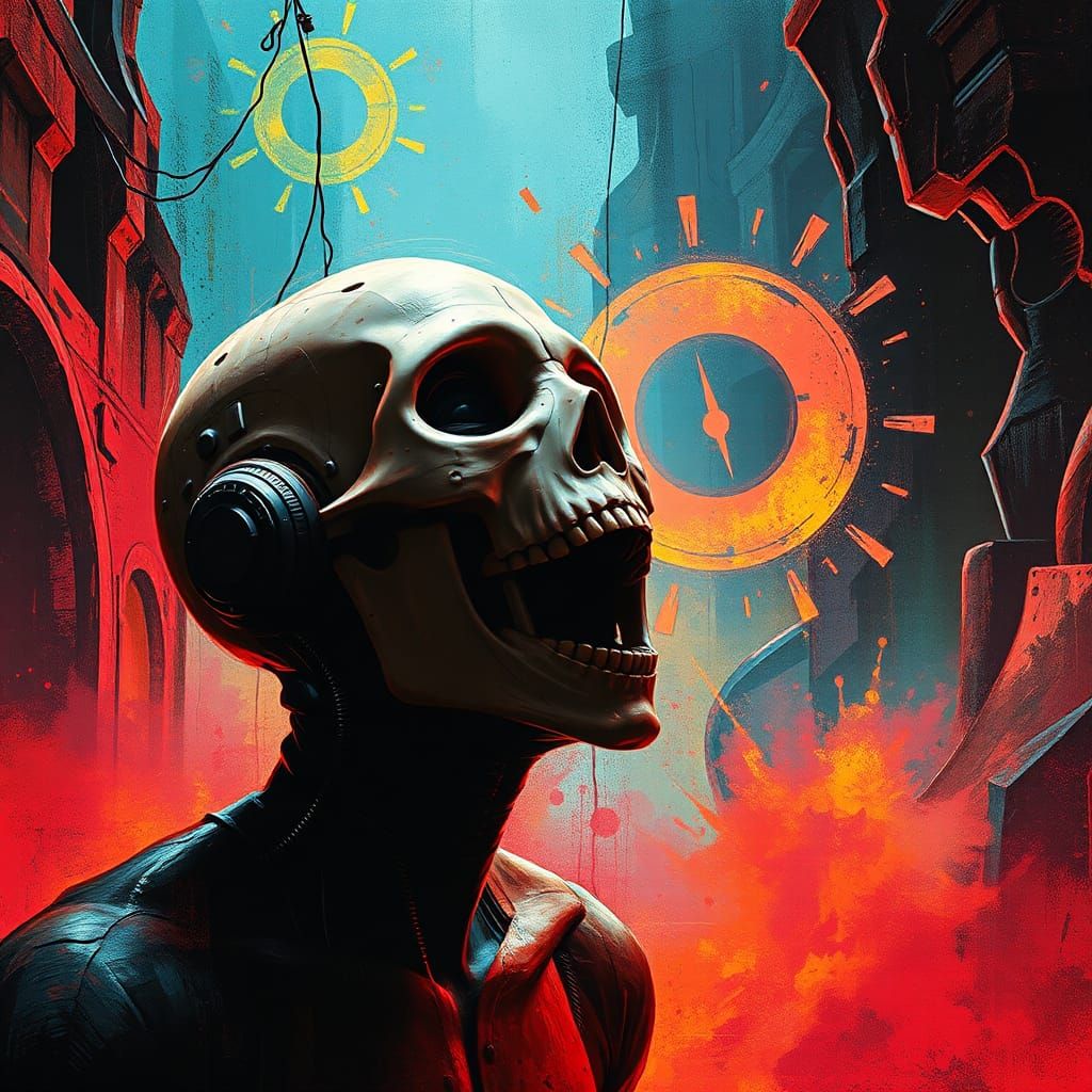 Sci-Fi Movie Scene in Abstract Art Style