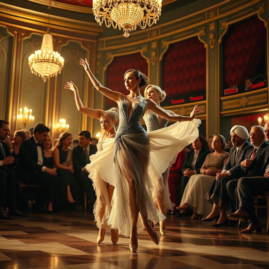Elegant Dancers Perform with Audacity in Lavish Theater