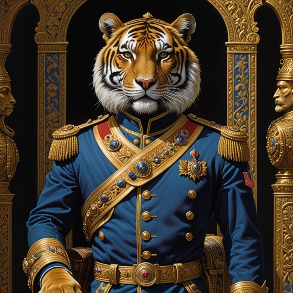 Regal Tiger Officer in Maharaja's Guards Uniform