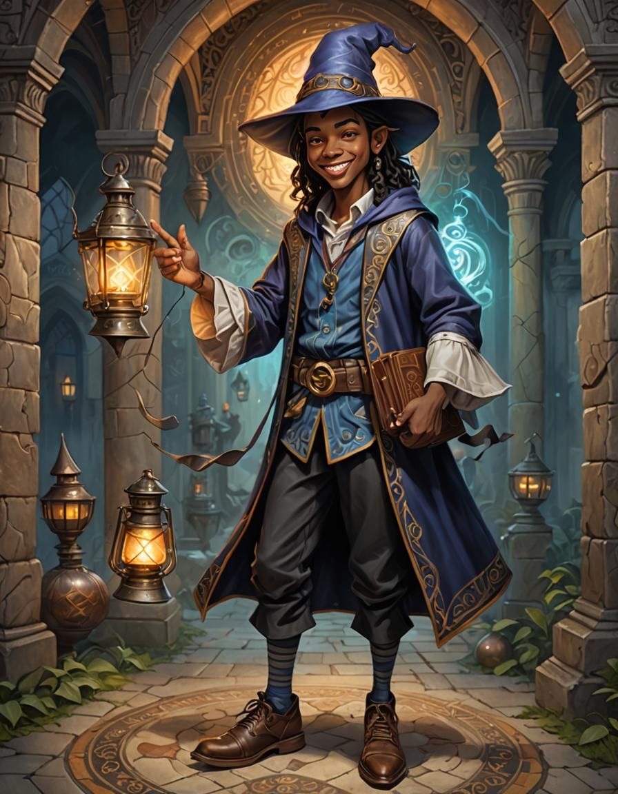 Hyperrealistic Young Wizard Portrait in Studio