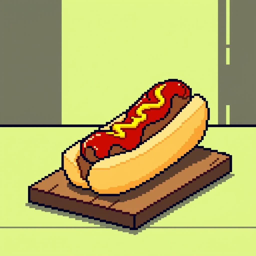 Juicy Hotdog as Minecraft Pixel Art