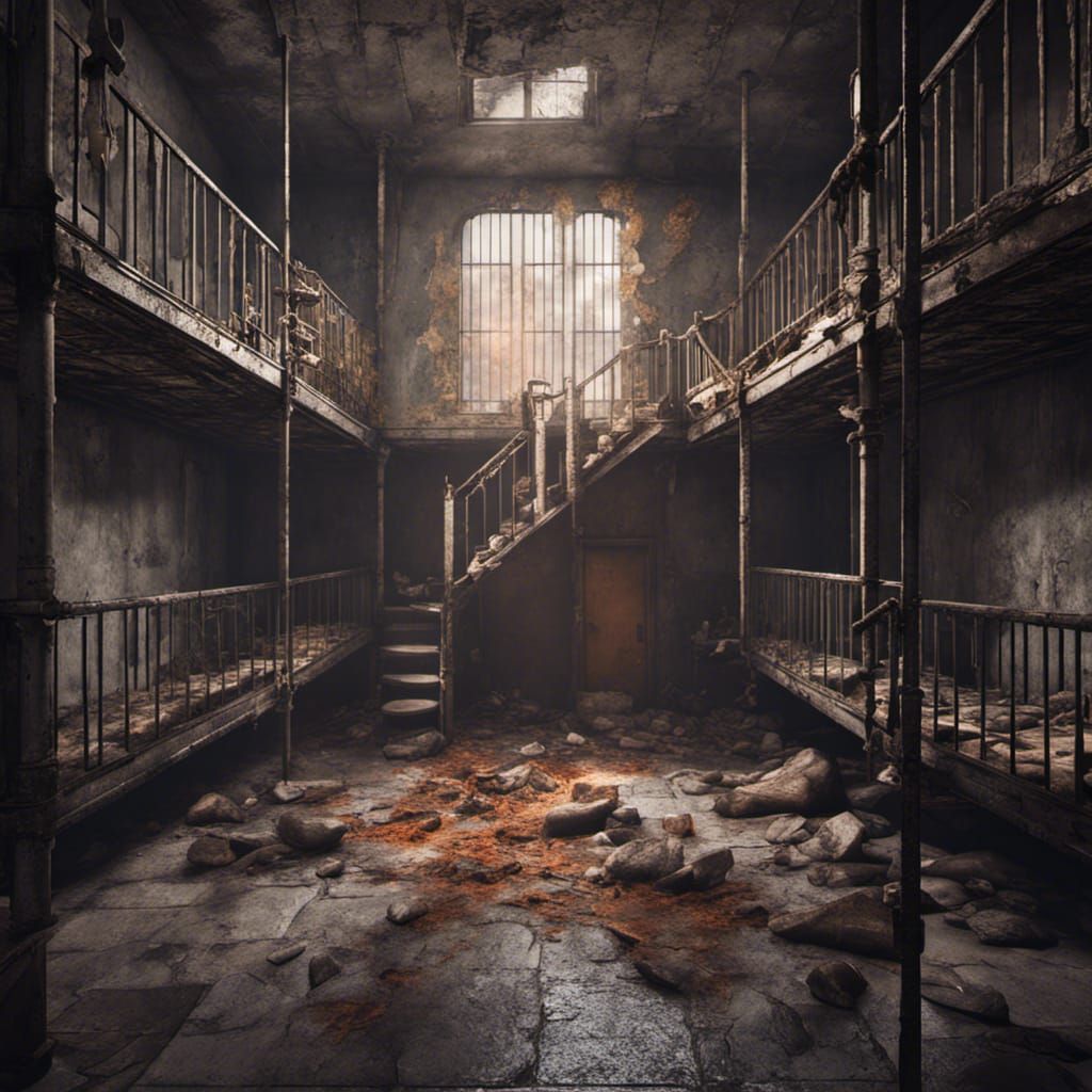 Fantastical Abandoned Jail Cell in Detailed Matte Painting