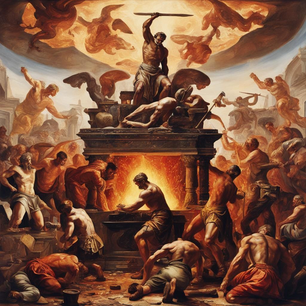 Vulcan at His Forge in Mannerist Style