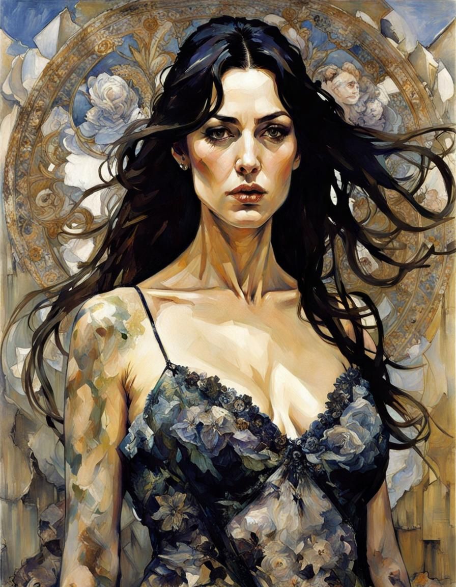 Ethereal Woman's Portrait in a Symbolist Style