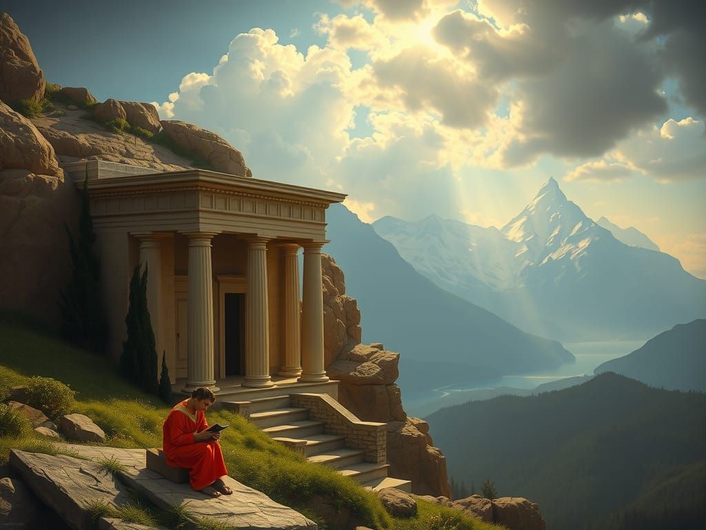 Cycladic Landscape Inspired by Hudson River School