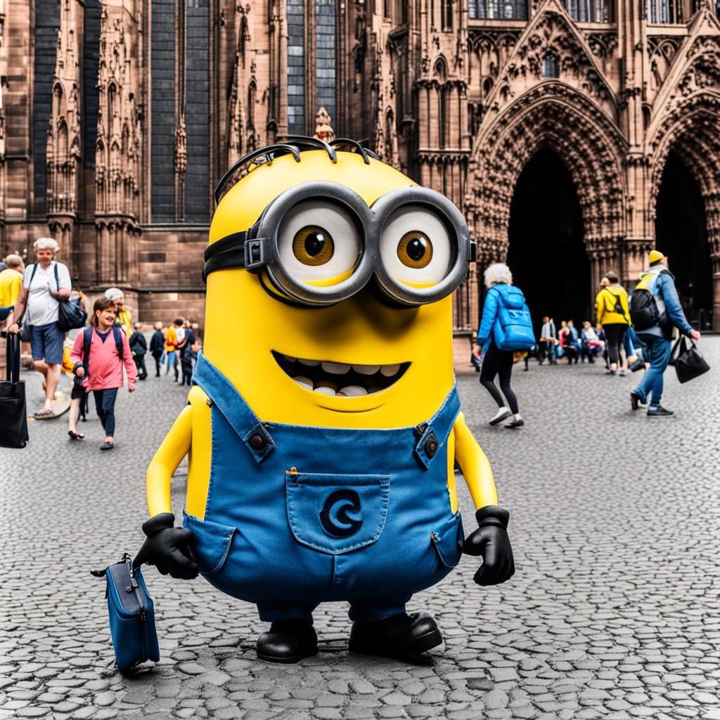Minion Visits Strasbourg Cathedral