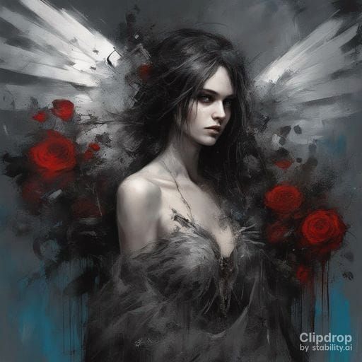 Ashen Wings: Minimalist AI Art