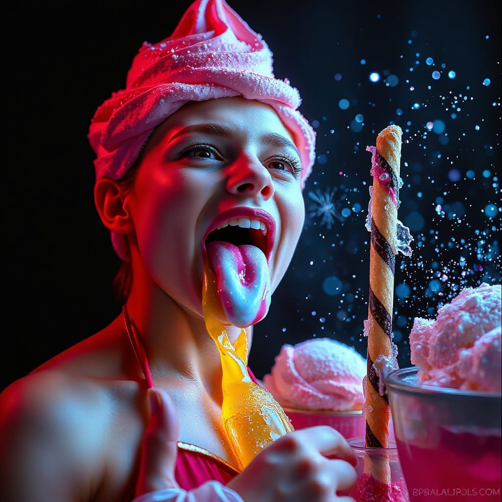 Expressionist Barbies Scream for Ice Cream in Rococo Style