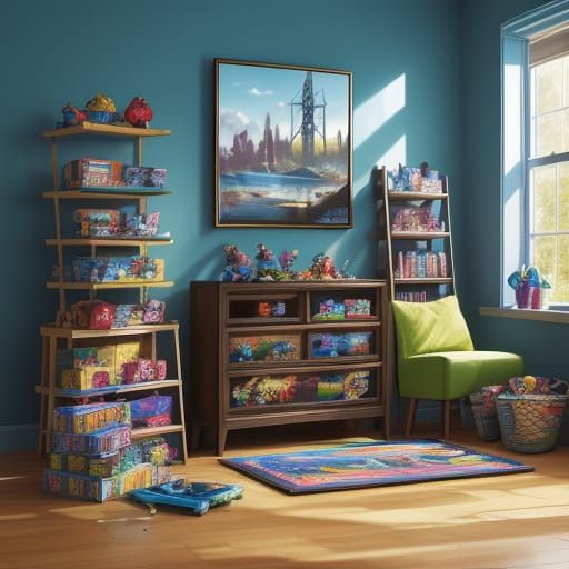 Vibrant Action Figure Box Art in Hyperrealistic Oil Painting...