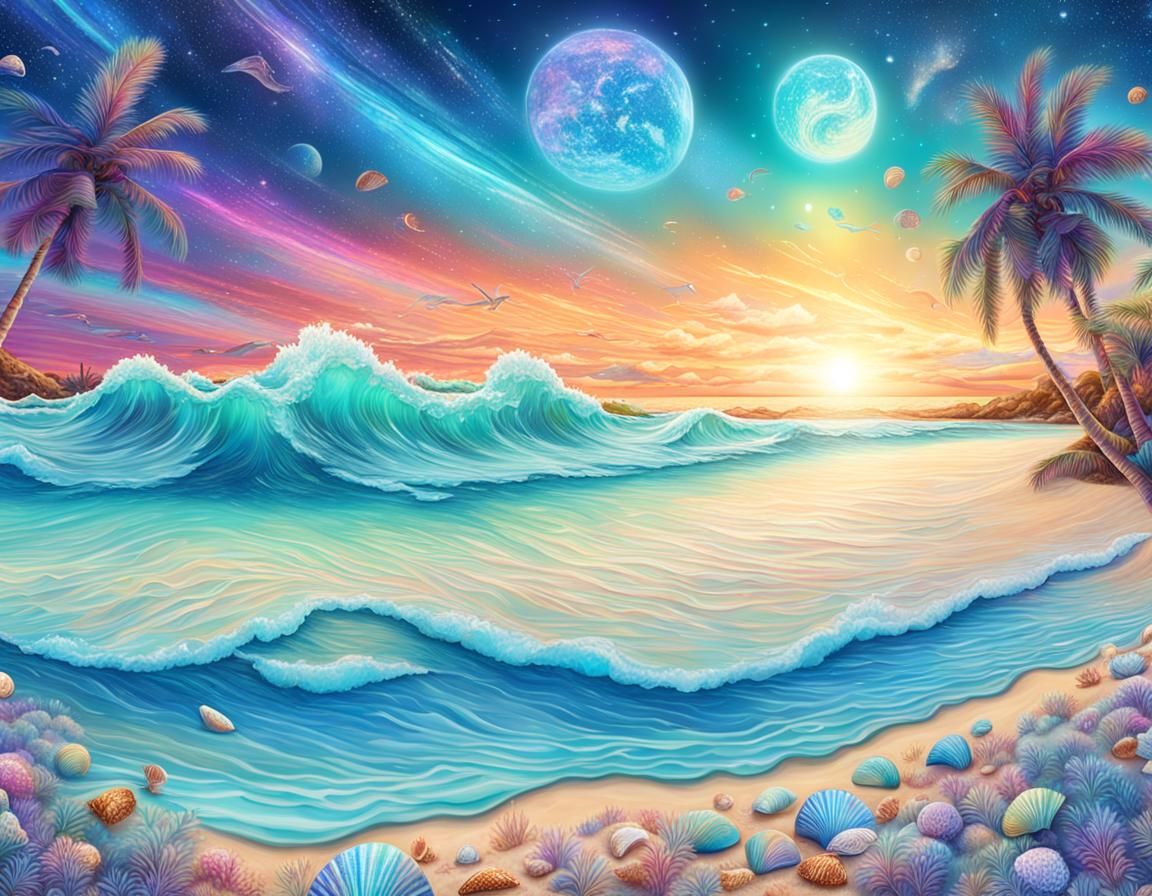 White sand beach...