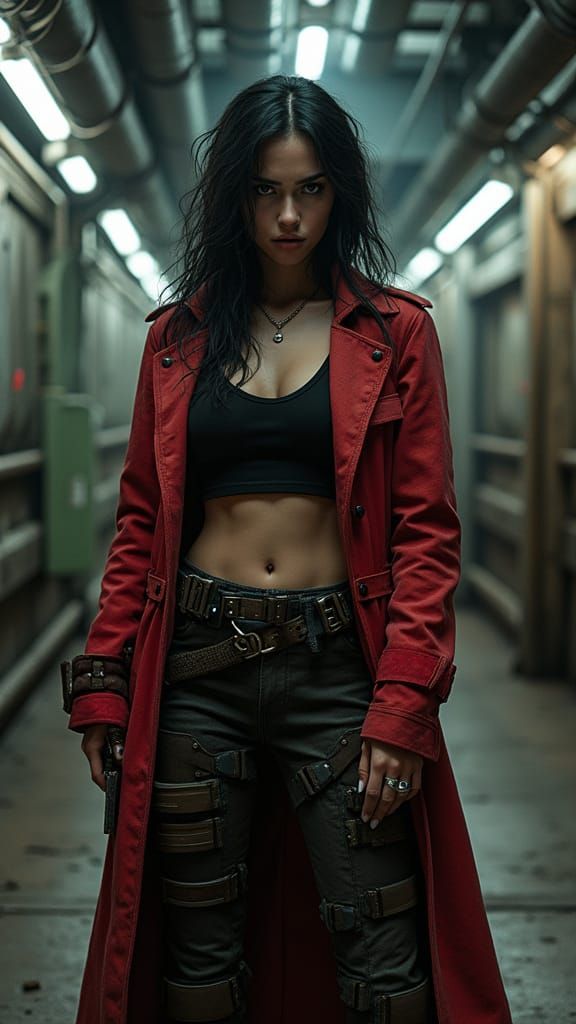 Futuristic Industrial Warrior in Cyberpunk Style