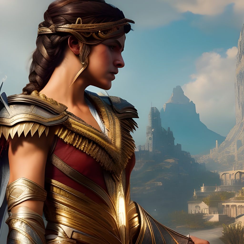 Kassandra of Assassin's Creed: Odyssey, Detailed Fantasy Art
