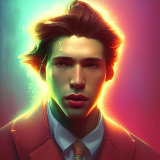 Bubble Gum Boy Portrait in Hyperdetailed Style