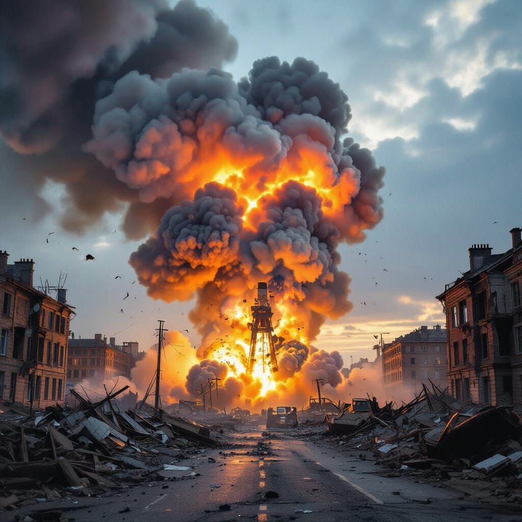 Nuclear Bomb Explodes Over City in Hyperrealistic Concept Ar...