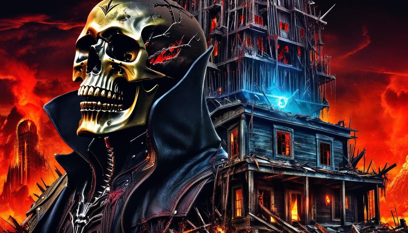 Terrifying Horror Collage in Dark Fantasy Style