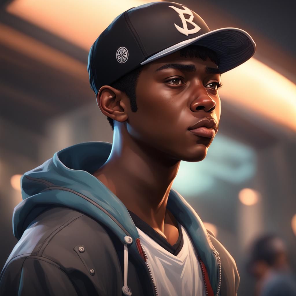 Hyperdetailed Portrait of Boy in Japanese Cap