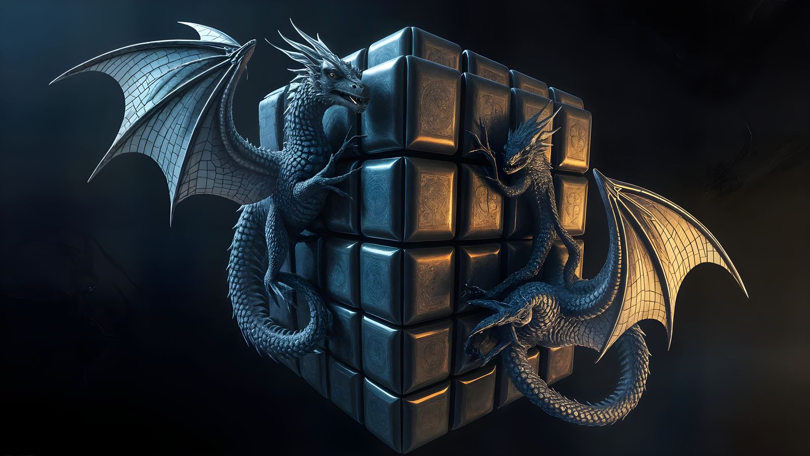Dragons Form a Hyper-Realistic Rubik's Cube in Intricate Dig...