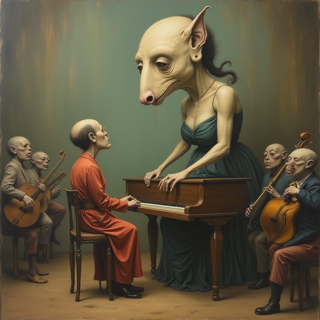 Surreal Pianist and Bizarre Musicians in Eerie Hall