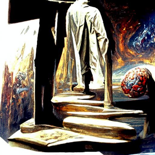 Free Will vs. Determinism: Oil Painting