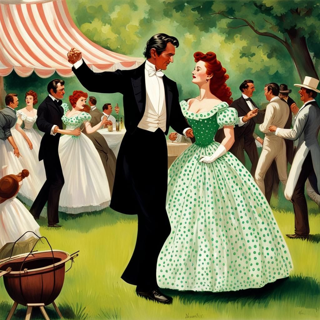 Scarlett O'Hara and Rhett Butler Dancing, 1863