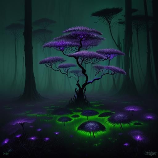 Surrealistic digital art. Macro photography close-up of a he...