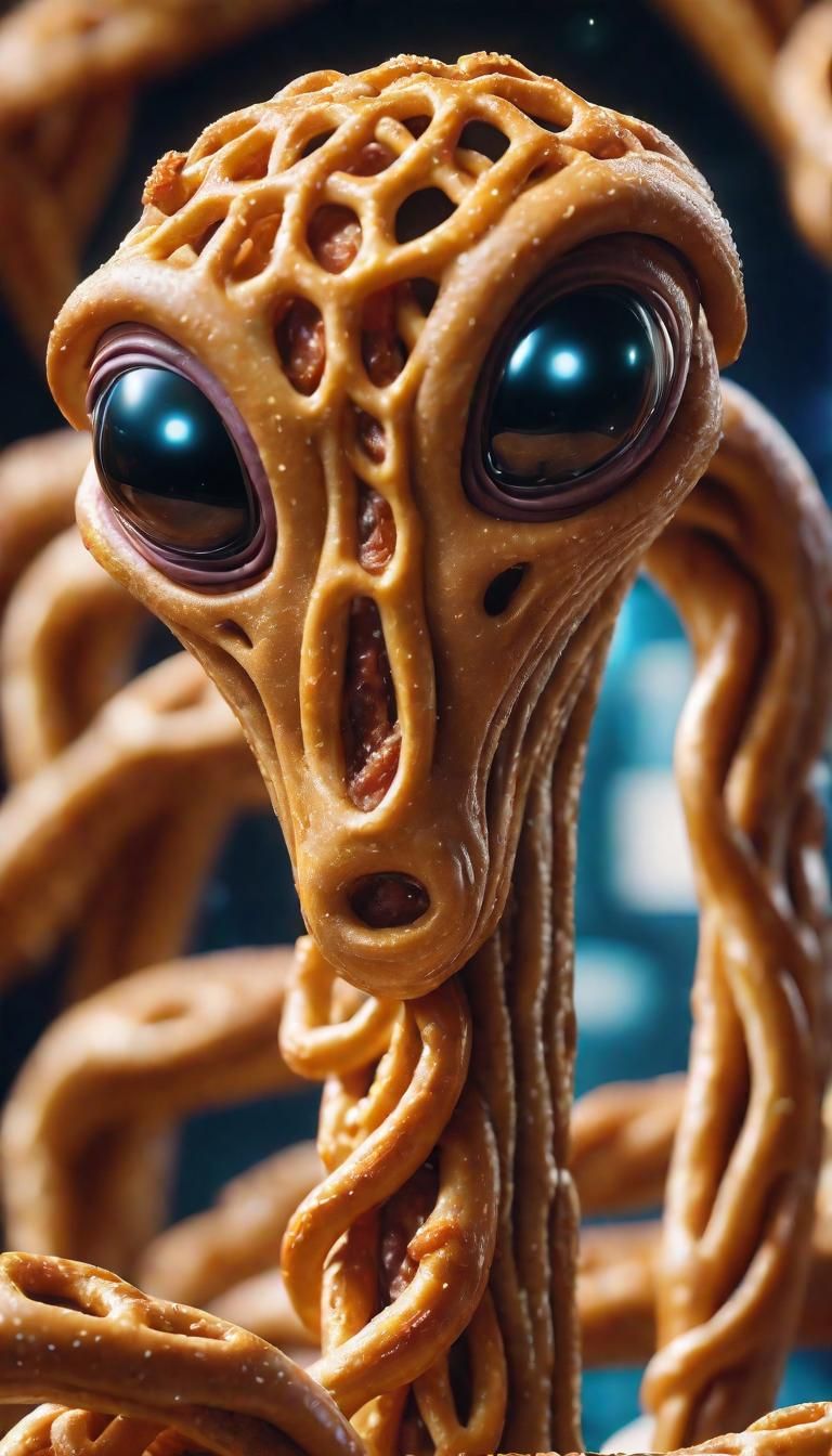 Living Alien Pretzels in Cheese Dip World
